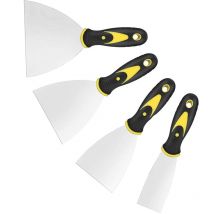 Wallpaper Scraper, 1.5', 3', 4', 5' Wide, Putty Knife Set, Metal Spatula Knife, Painting Tools (4 Pack)