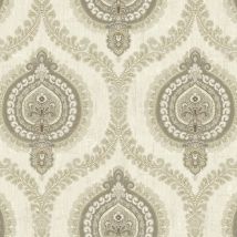 Wallquest - Sunhani Grey Gold Wallpaper Classic Traditional Acrylic Coated Paper
