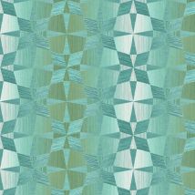 Wallquest - Villa Apex Geometric Teal Wallpaper Modern Acrylic Coated Feature Wall