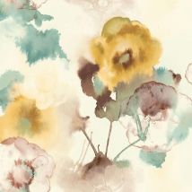 Wallquest - Watercolour Painted Flowers Wallpaper Stylish Acrylic Coated Paper