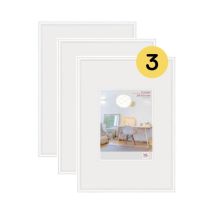 Walther Design - Bianca 40 X 60 Cm Con Vetro Artistico Confezione Da 3, Cornice In Plastica New Lifestyle Kvx460w3