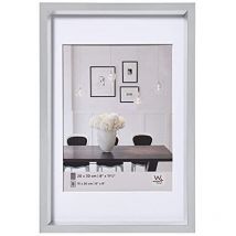 Argento 30 x 45 cm con passe-partout, cornice in plastica Steel Style ES045S - Walther Design