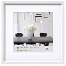 walther design bianca 30 x 30 cm con passe-partout, cornice in plastica Steel Style ES330W