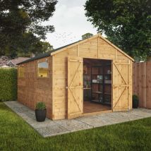 Waltons - 14 x 10 Modular Workshop Wooden Garden Shed Shiplap Apex Storage Sheds Double Door
