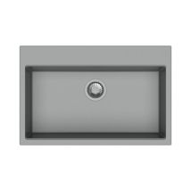 Veriaffari.it – Évier 1 bac 78x51 cm en quartz chrome – Encaissement – Profondeur 22 cm