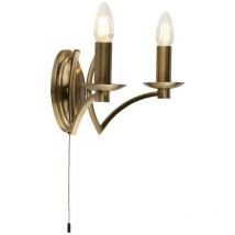 Suchscheinwerfer Ascot 2 Licht Wandleuchte Antik Messing
