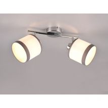Reality Leuchten - Wand- & Deckenstrahler davos mit Stoffschirmen in Weiß/Grau, Breite 35cm