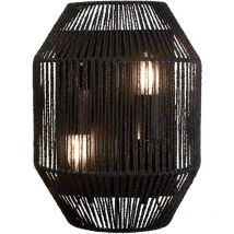Searchlight - Wandleuchte Wandlampe Seil Stahl Schwarz 2-Flammig Wohnzimmerleuchte Flurleuchte