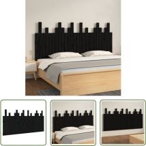 Maison Chic - The Living Store Wand-Kopfteil Schwarz 166x3x80 cm Massivholz Kiefer - Holz Kopfteil - Kiefernholz Kopfteil - Schwarzes Kopfteil