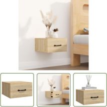 The Living Store Wand-Nachttisch Sonoma-Eiche 35x35x20 cm - Wandregal - Nachtkästchen - Wohnzimmer Deko - Möbel Online Kaufen - Holz Sideboard