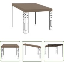 Longziming - The Living Store Wand-Pavillon 3x3x2,5 m Taupe - Gartenzelt - Wandpavillion - Outdoorzelt - Sonnenschutz - Patioüberdachung