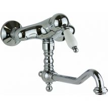 Wand-Spülbeckenmischer aus Chrom mit langem Auslauf Gattoni Orta Old 2762/27C0.OLD Chrom