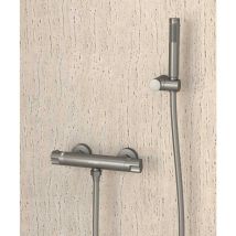 Kroos – Wand-Thermostat-Brausemischer – Gun Metall – Messing – 150 mm