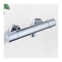 Ubeegol - Wand-Thermostat-Duscharmatur Thermostat-Duscharmatur mit Sicherheitsknopf 38°C Thermostat-Duscharmatur Chrom-Duscharmatur für Badezimmer
