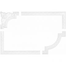 Wand- und Deckenumrandung Fries Stuck Rahmen stoßfest AC204: Segment AC204-11 230 x 230 x 21 mm