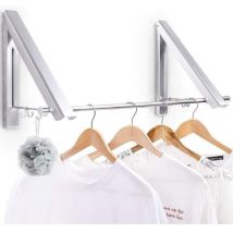 MSBD Wandtrockner – Faltbarer Wäschetrockner mit 40cm Stange – Aluminium, Silber – Max. Tragkraft 20kg – Ideal für Badezimmer, Balkon, Schlafzimmer