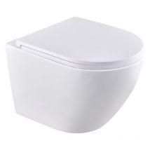 Homelive - Wand wc Ohne Spülrand – Weißes Hänge-WC aus Nano-Keramik, 360° Leise Spülung, Absenkautomatik, Wasser- & Platzsparend, Einfache Montage