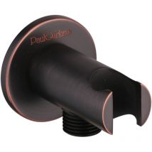Paulgurkes - Wandanschlussbogen Mit Brausehalter Schwarz Nostalgie