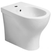 Wandbündiges Bidet, Einlochmontage, glänzend weiß aus Keramik, 34,5 x 53 cm - Azzurra Ceramica Pratica