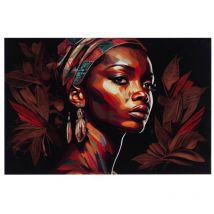 Wanddekoration - Afrikanisches Bild Bigbuy Home - 60x60cm - Mehrfarbig - Ethnisch