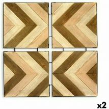 Gift Dekoration Dekoration de Bafana Braun Beige Wanddekoration 3 x 82,5 x 82,5 cm (2 Stk.)