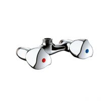 Delabie - Wandduscharmatur Messing verchromt M1/2Achsabstand 80 mm