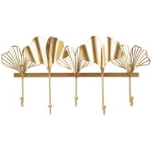 Wandgarderobe Aus Metall Mit 5 Haken 26,3x49,5x6 Cm Leaves