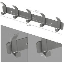 Wandgarderobe, Badezimmerhaken mit 5 Haken zum Aufhängen von Rucksack, Jacke, Hut, Garderobe für die Tür – Grau