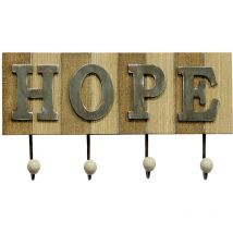 BHP - Design Wand Garderobe 4 Kleider Haken Jacken Aufhängung hope Schriftzug B990849
