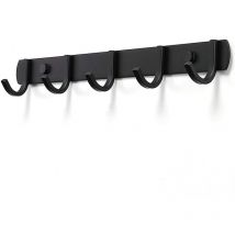 Rnemitery - Wandgarderobe, Edelstahl-Kleiderhaken, solider Badezimmerhaken für Schlafzimmer, Büro, schwarz (5 Haken)
