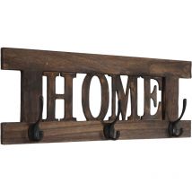 Wandgarderobe HHG 990 Home, Garderobe Garderobenpaneel, Shabby-Look Vintage 55x21cm braun, shabby