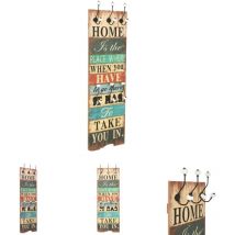 Décoshop26 - The Living Store Wandgarderobe mit 6 Haken 120 x 40 cm home is - Kleiderhaken & Garderobenständer - Mehrfarbig