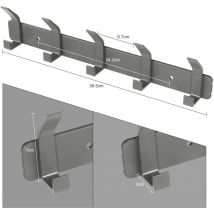 Aougo - Wandgarderobe Wandhaken, Badezimmerhaken mit 5 Haken zum Aufhängen von Rucksack, Jacke, Hut, Garderobe für Tür – Grau npterbl
