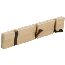 Beijiyi - Wandgarderobenhaken mit 3 ausziehbaren Haken, Wandgarderobe zum Aufhängen von Mänteln, Schals, Handtaschen und anderem, Natur