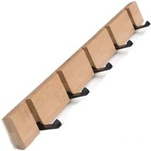 Wandgarderobenhaken, Wandgarderobe aus Holz mit faltbarem Haken zum Aufhängen von Schals, Handtaschen, Regenschirmen, Handtüchern, Kleidung (5 Haken,
