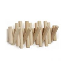 SNQ - Wandhaken mit 5 Haken, aus Naturholz, 37,1x16,5x4,4 cm