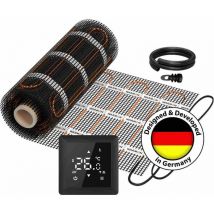 Wandheizmatten Warmon Classic Light 100 W/m² Mit Thermostat S 100 Smart Wifi Touch Schwarz - 2,5 M²