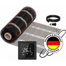Warmon - Wandheizmatten Classic Light 100 W/m² Mit Thermostat S 100 Touch Schwarz - 3,5 M²