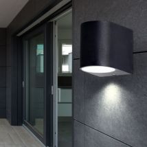 Wandlampe anthrazit Außenleuchte Wandleuchte Aluminium Fassadenlampe Haustürlampe, 1x GU10 Fassung, LxBxH 8,9x6,8x8 cm