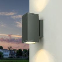 Wandlampe außen Aluguss IP54 Anthrazit GU10 Modern Up Down Wandleuchte außen Hof