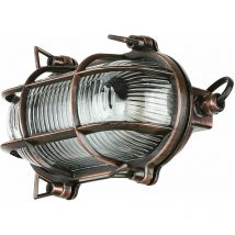 Licht-erlebnisse - Wandlampe Außen Echt-messing Oval Ip64 In Kupfer