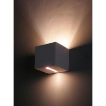 Licht-erlebnisse - Wandlampe Gips klein b: 12 cm bemalbar E27 Up Down Lampe Wandleuchte Flur Treppe