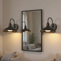 Wandlampe Mit Fernbedienung Offener Kugelförmiger Gläserner Schirm Mattschwarz 2er Pack Mit Aufladebirne