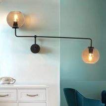 Wandlampe Schwarz Glas Monaco
