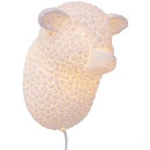 Wandlampe Wandleuchte Schlafzimmerlampe E14 Porzellan Schaf weiß Flurlampe