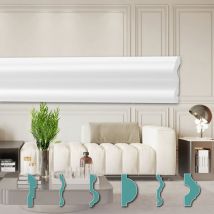 Hexim - o Wandleisten modern xps Styropor weiß, 2 Meter Stuckleisten Styroporleisten: 50 Meter Sparpaket, FG3 - 50 x 14 mm