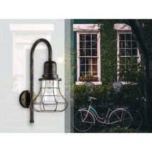 Außenwandleuchte bird mit Bewegungsmelder Laterne mit Gitter Braun-Gold