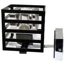 Cristalrecord Wandleuchte quadratisch schwarz G9 Fassung max. 40 W Kunststoff Aluminium optisches Glas