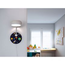 Wandleuchte für Kinderzimmer mit Weltall Motiv und Flexarm, Höhe 20cm