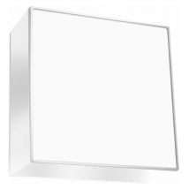 Wandleuchte Innen modern weiß Wandbeleuchtung Wandstrahler pvc Lampe Stahl Treppenhaus, quadrat, 1x E27, LxBxH: 25x25x12 cm